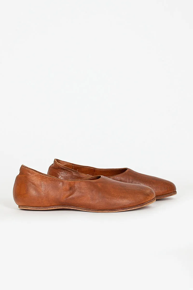 626R Full Grain Brown Ballerina Slip On