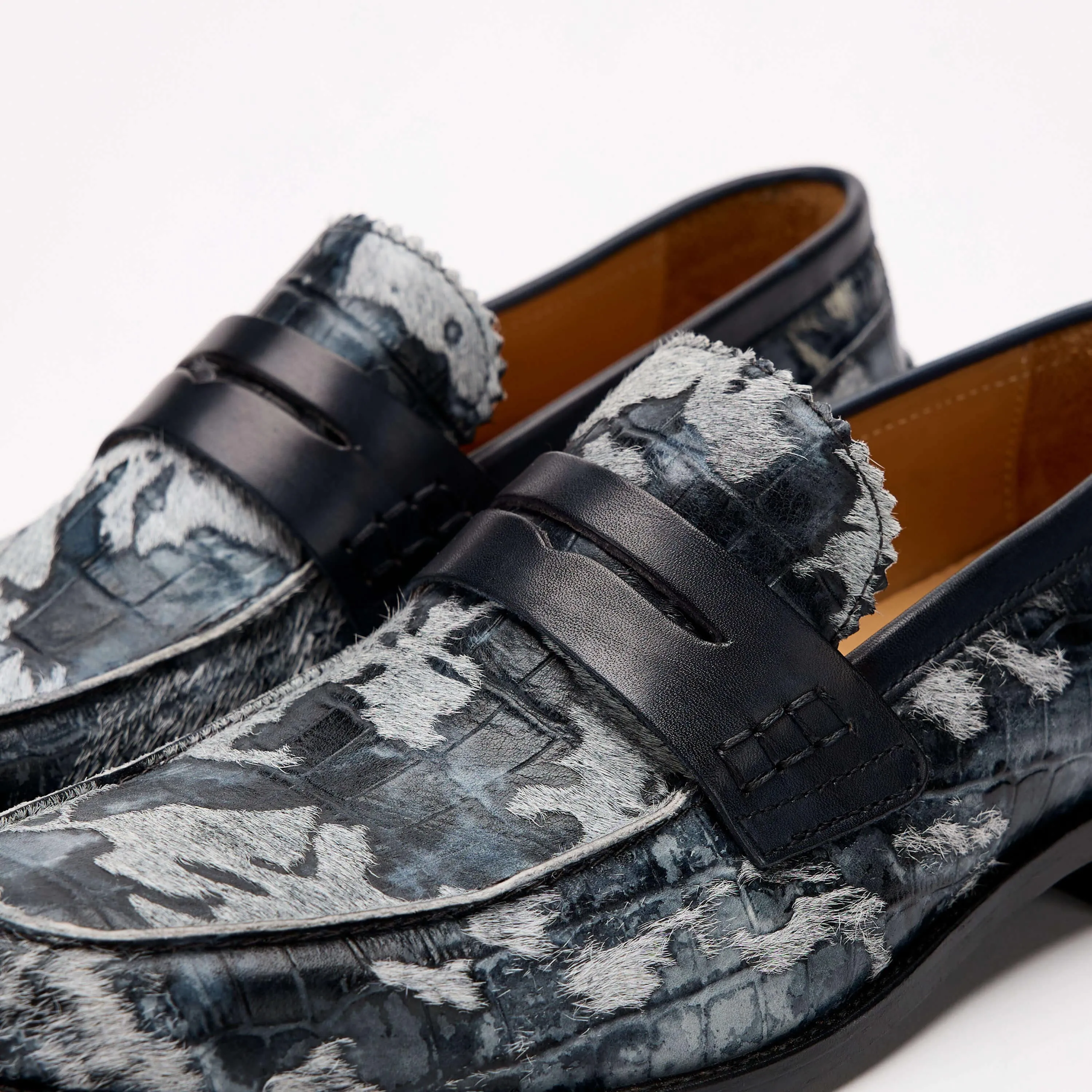 Abe Camo Pony Hair Penny Loafers