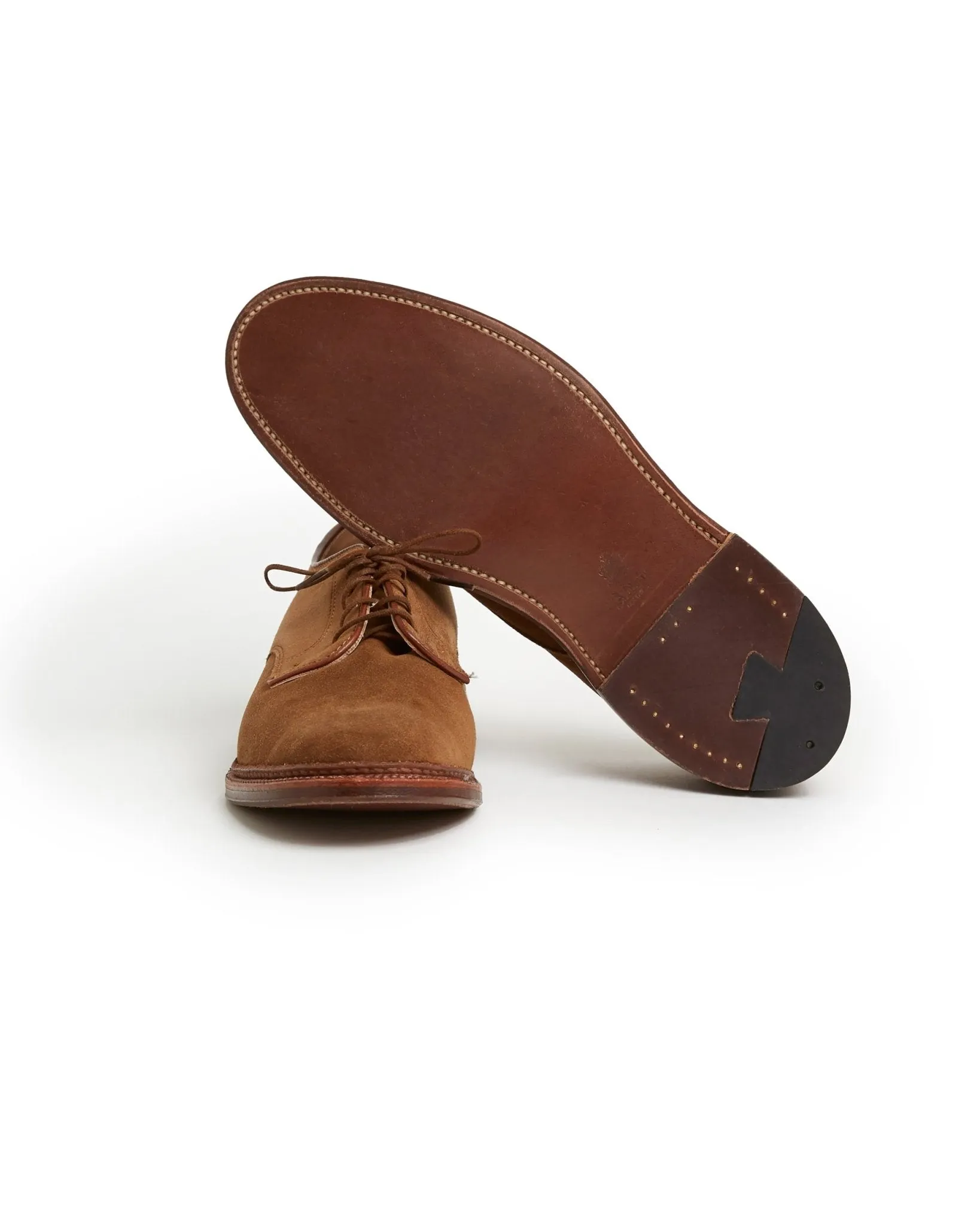 Alden Unlined Suede Plain Toe Blucher Shoe: Snuff 29336F