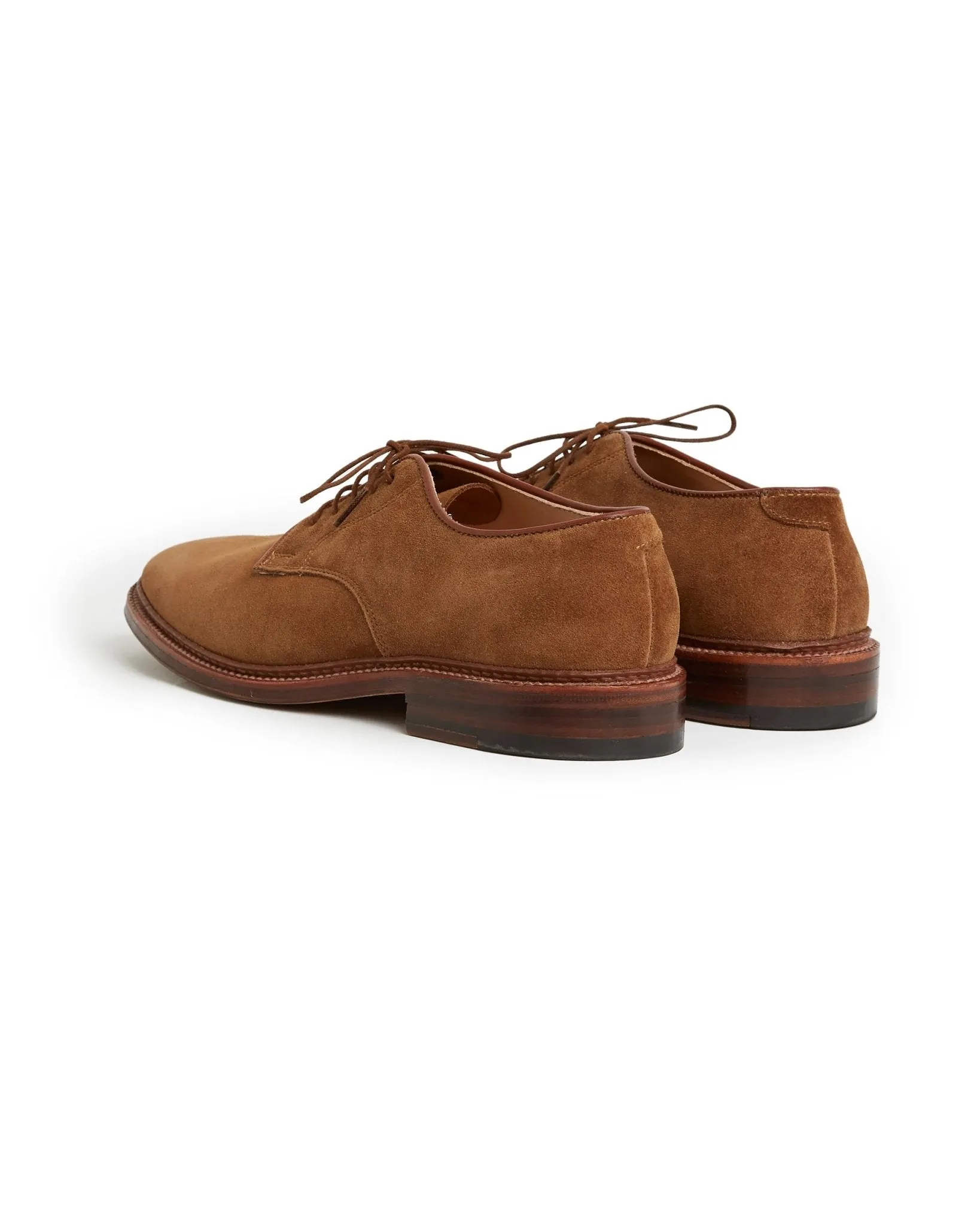 Alden Unlined Suede Plain Toe Blucher Shoe: Snuff 29336F