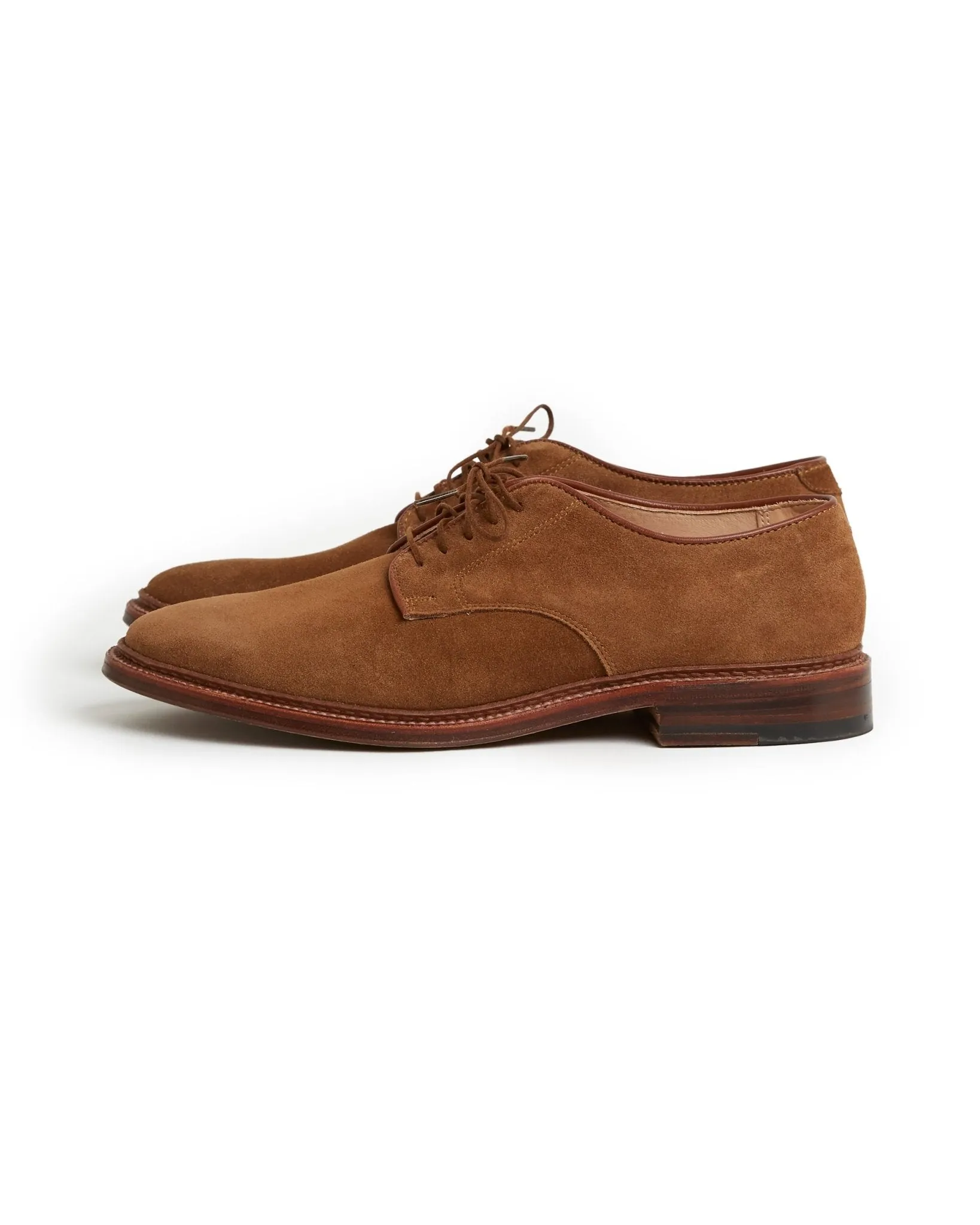 Alden Unlined Suede Plain Toe Blucher Shoe: Snuff 29336F