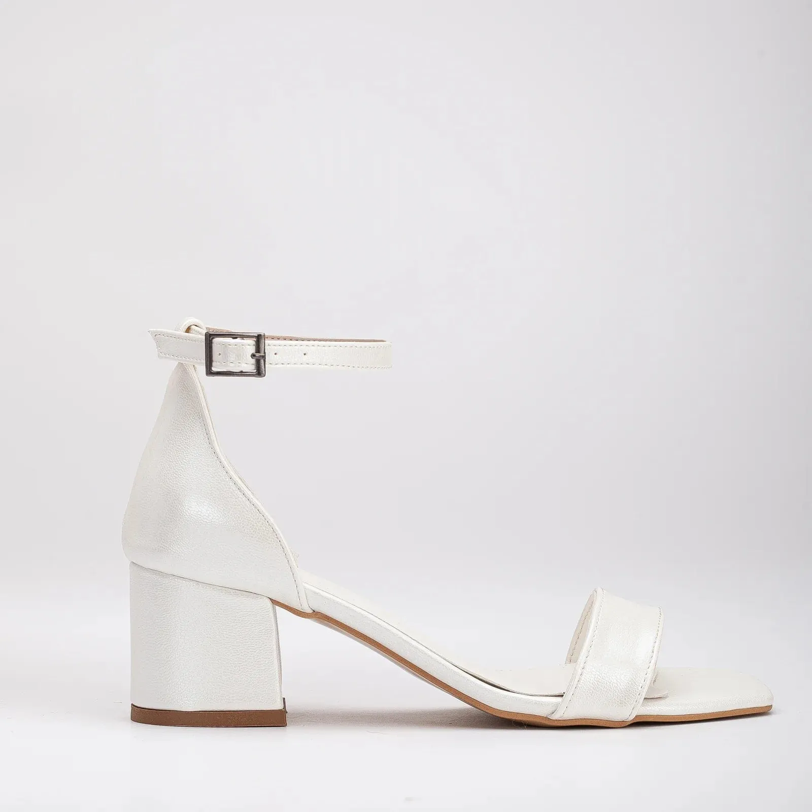 Ariadne Vegan Leather Ribbon Wedding Heels | Ivory