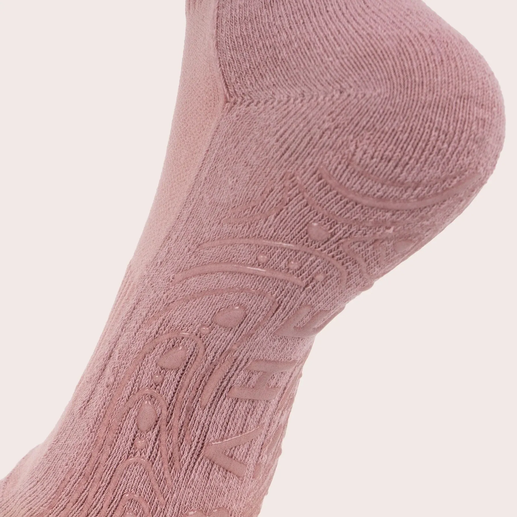 BAHE Grounded Grippy Crew Socks - Mauve