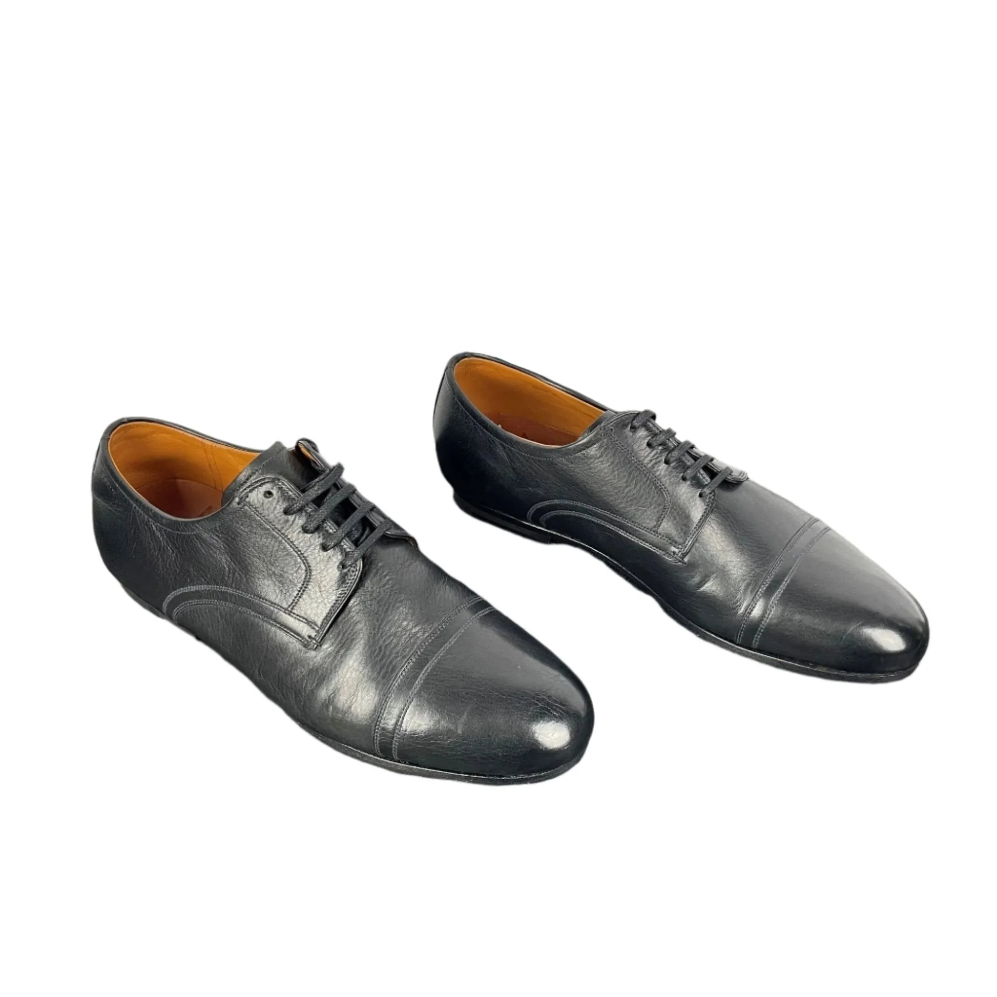 Bally Plentium Black Leather Derby Shoes