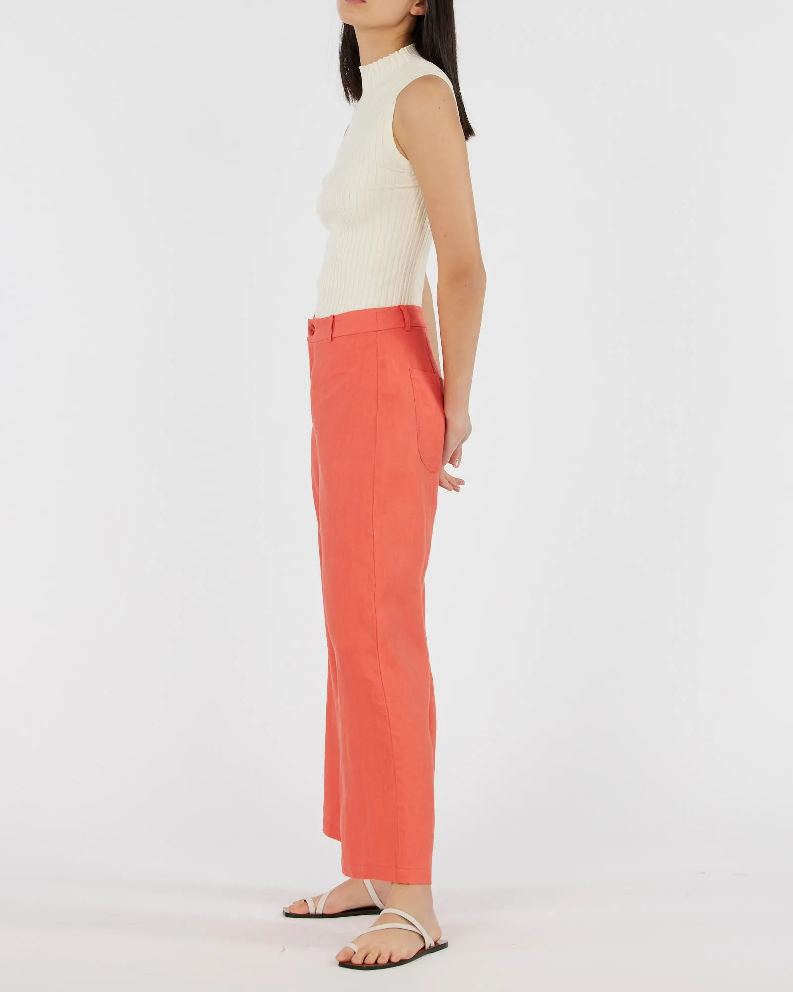 Barossa Linen Pant - Poppy