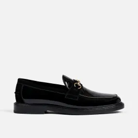 Boardwalk Black Patent Leather Horse-Bit Loafers