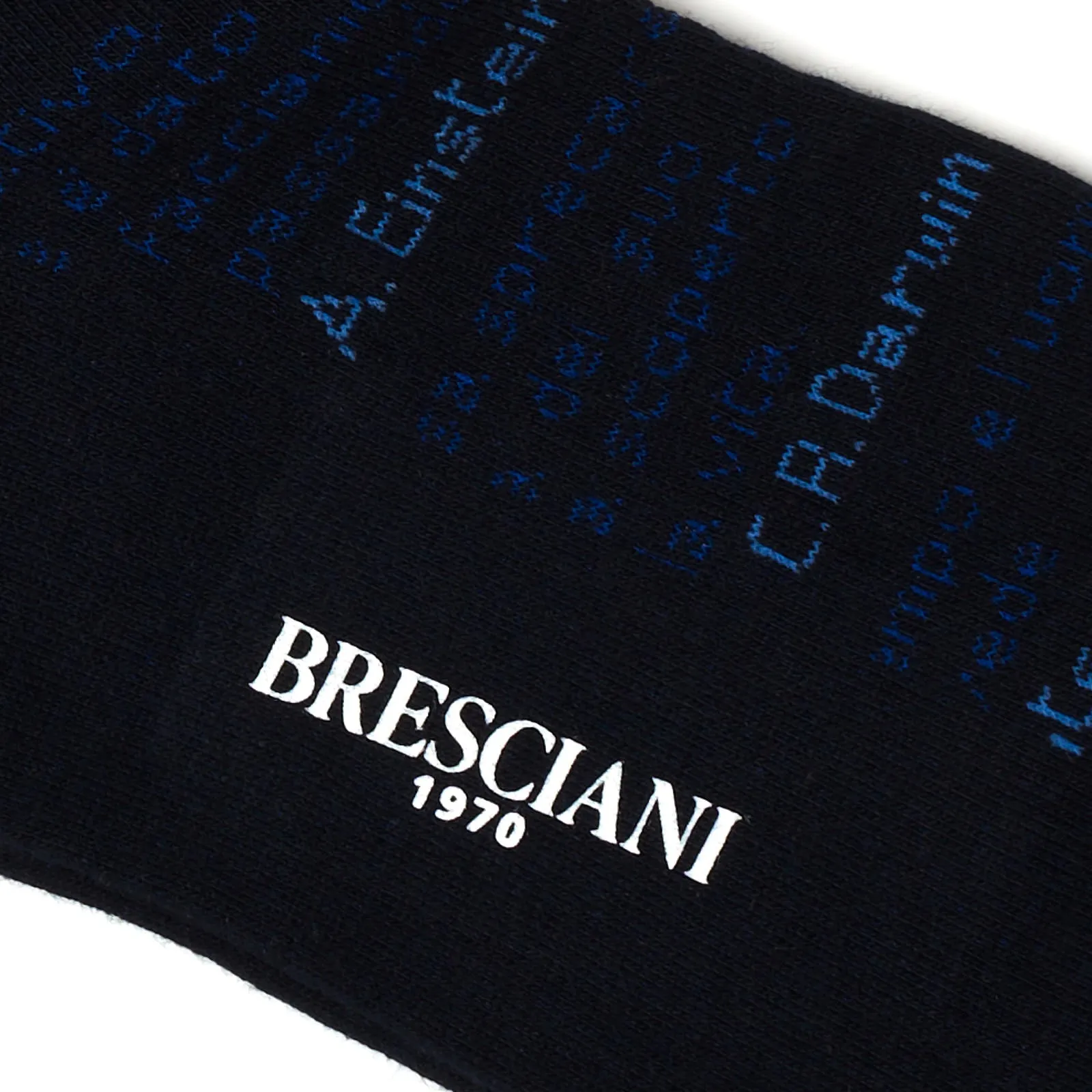 BRESCIANI Cotton Navy Blue Mid Calf Length Socks US M-L