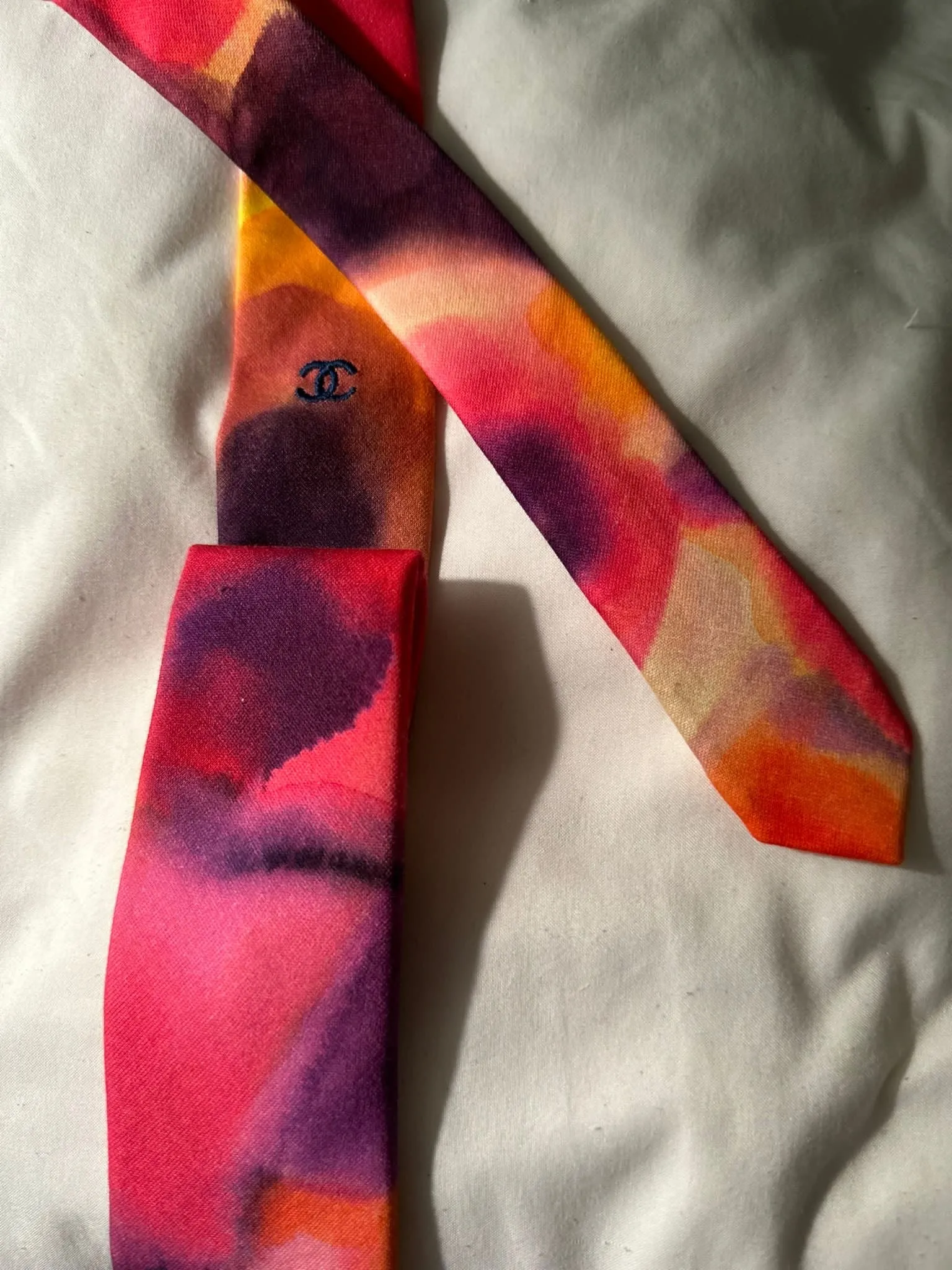 Chanel 15P 2015 Spring Runway Watercolor Necktie