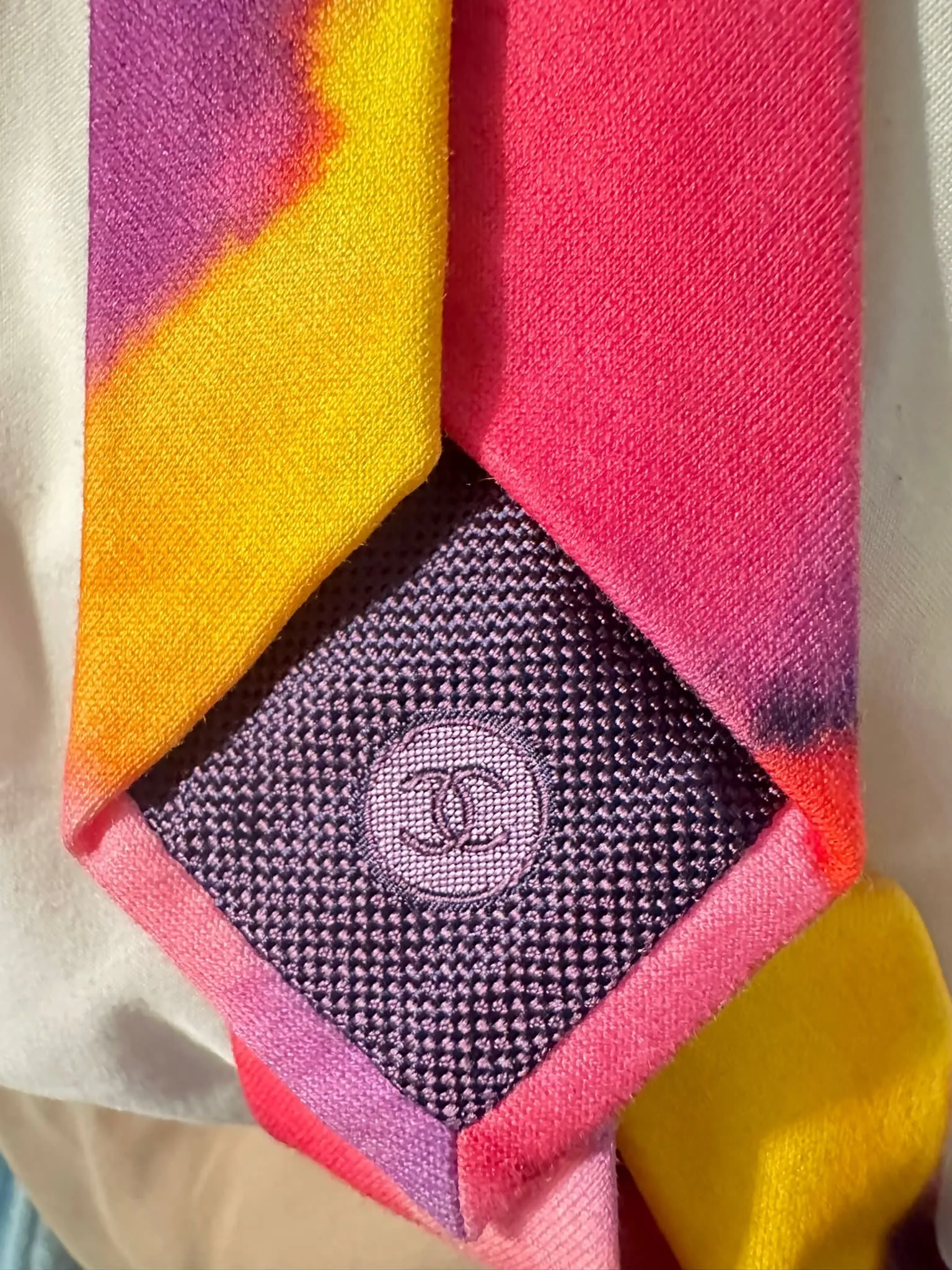 Chanel 15P 2015 Spring Runway Watercolor Necktie