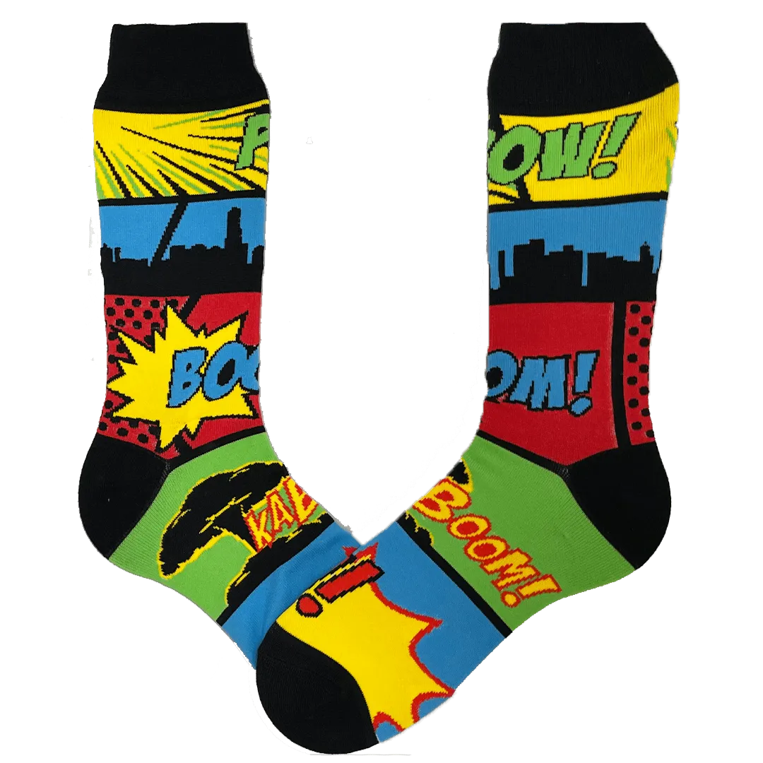 Comic Book Crew Sock