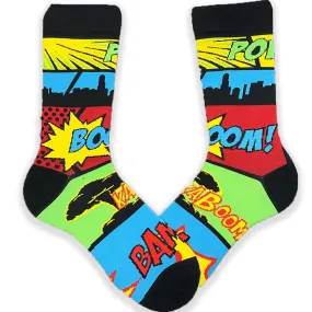 Comic Book Crew Sock