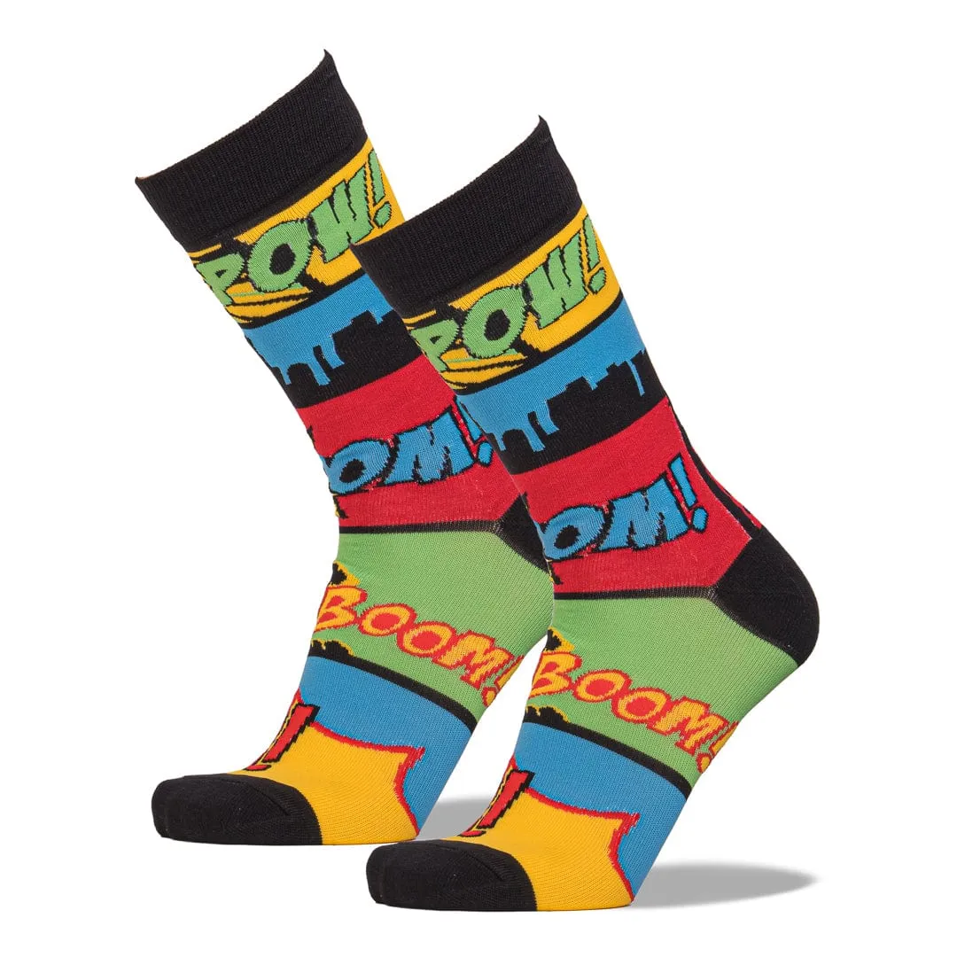 Comic Book Crew Sock