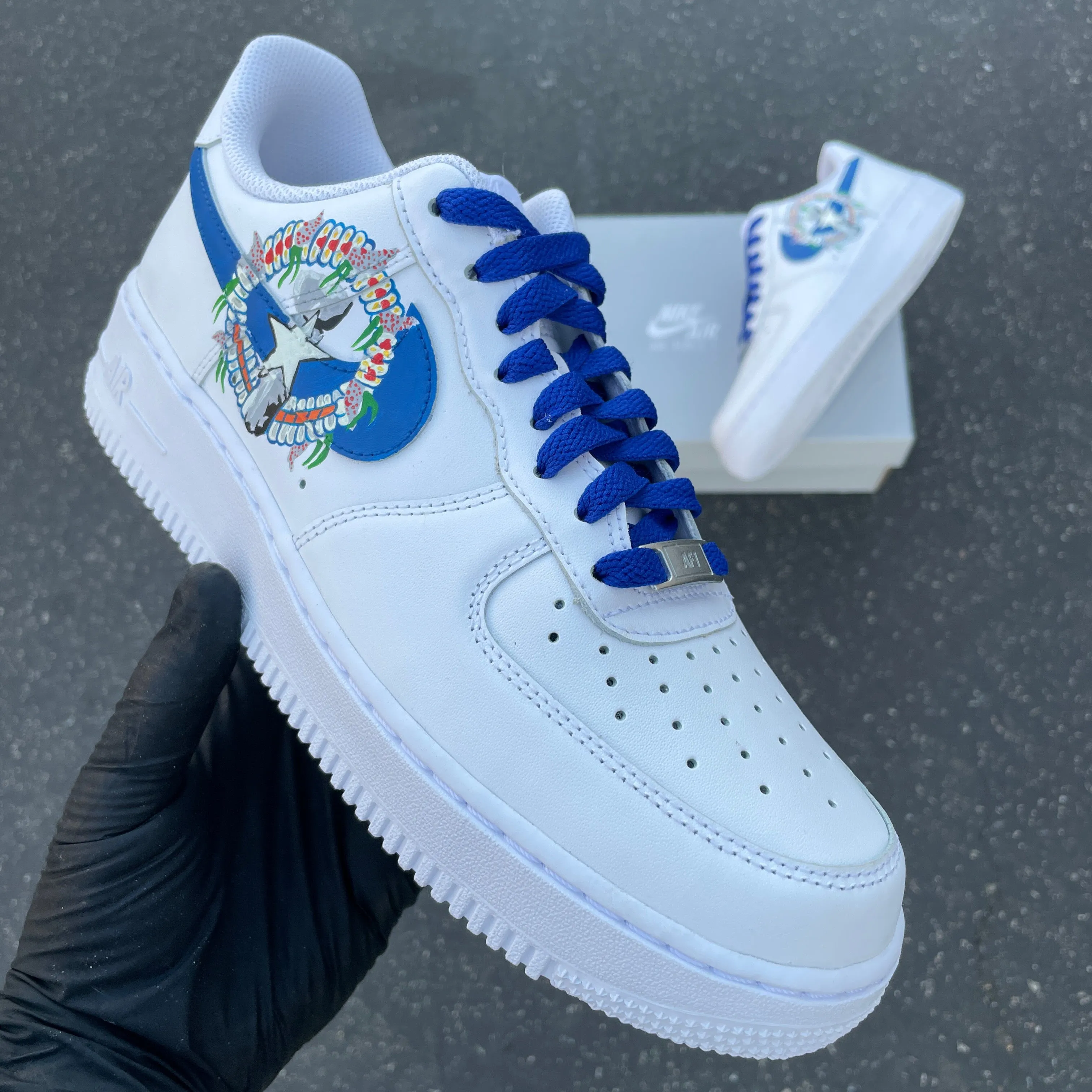 Custom Hand Painted CNMI Northern Mariana Islands Nike Air Force 1 Low