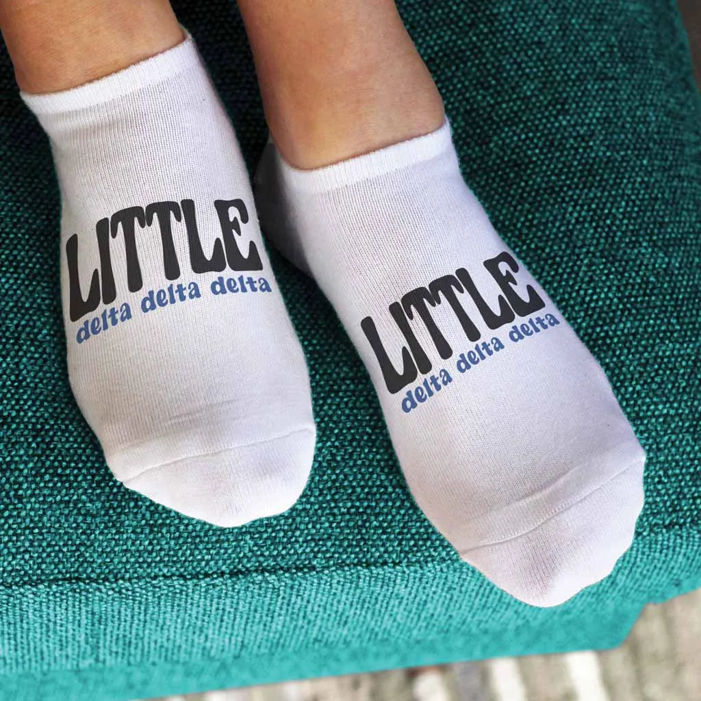 Delta Delta Delta No Show Socks for Bigs and Littles