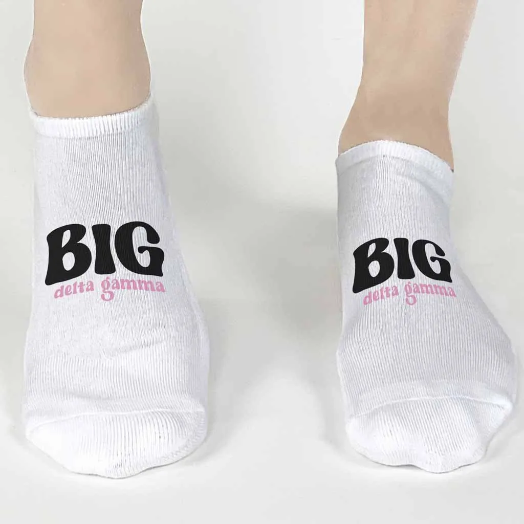 Delta Gamma No Show Socks for Bigs and Littles