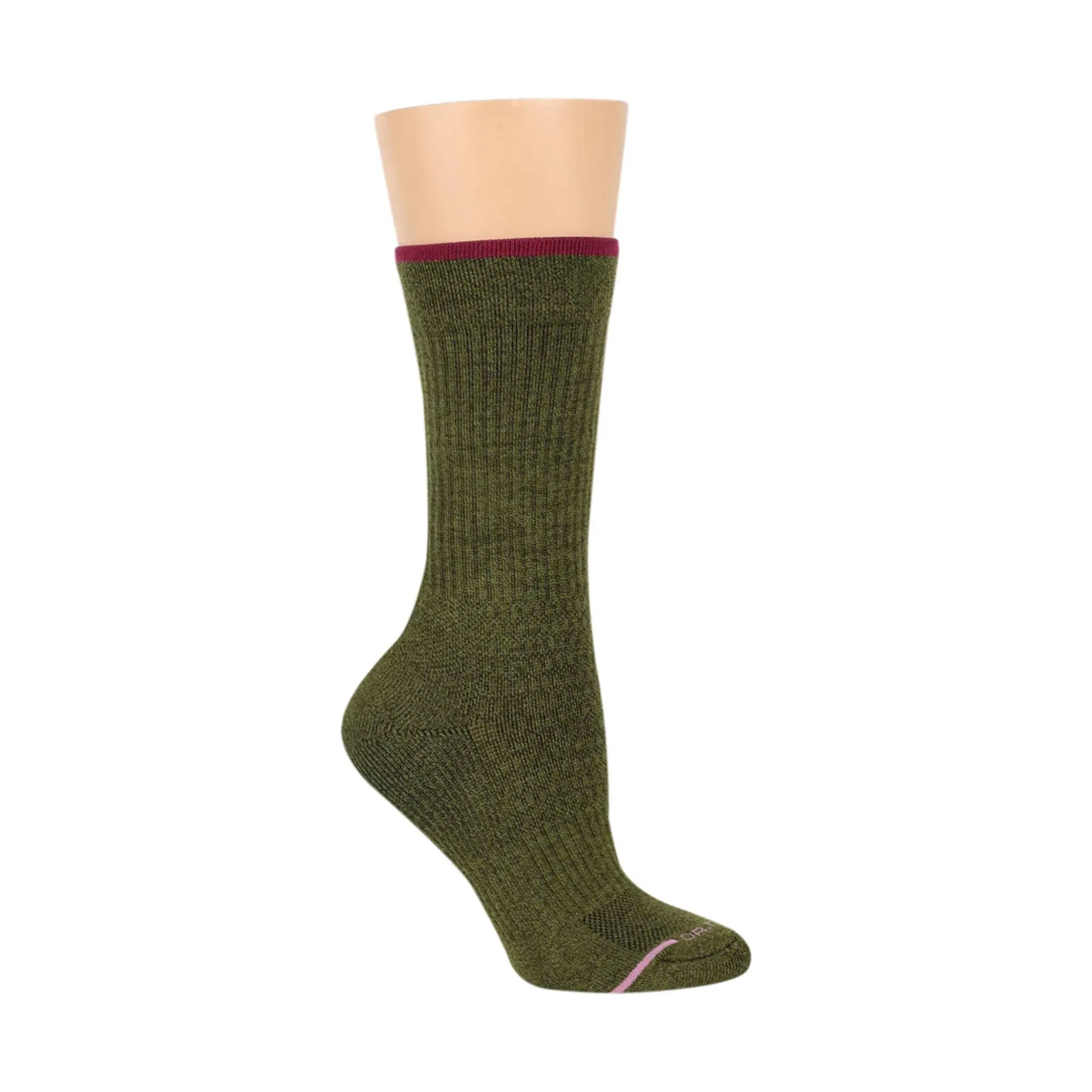 Dr. Motion Women's Compression Outdoor Crew Sock - Olive Marl