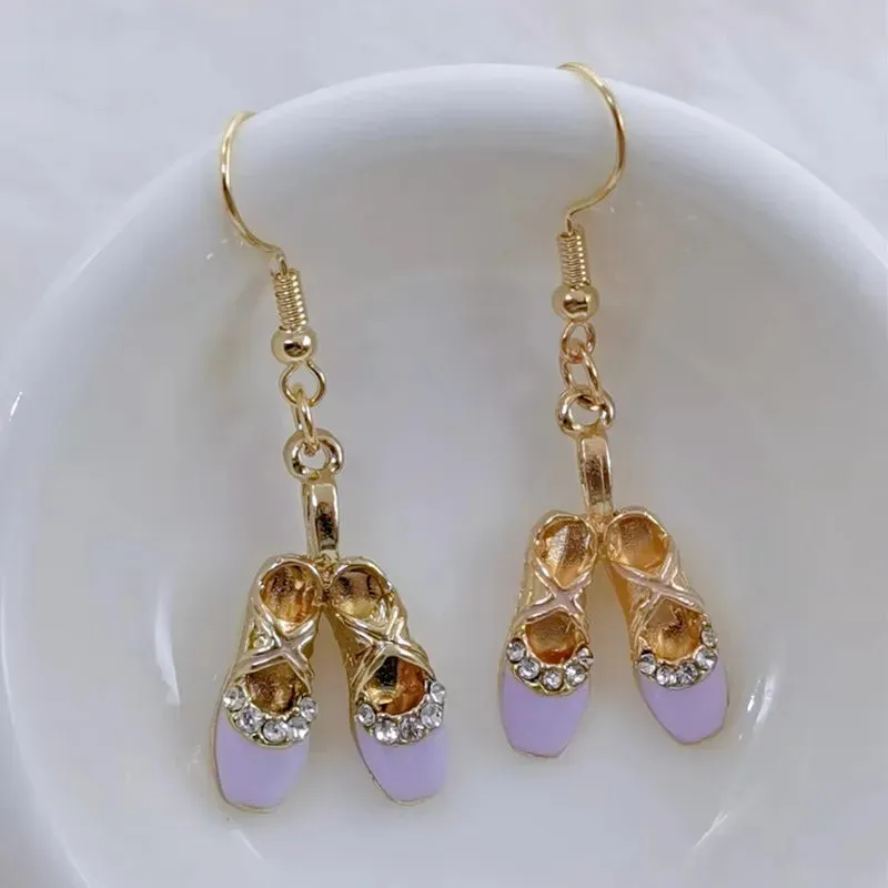 Enamel Ballerina and Pointe Shoe Earrings