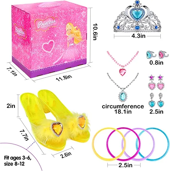 Girls Princess Dress Shoes & Jewelry Boutique - 4 Pairs