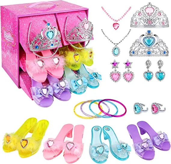 Girls Princess Dress Shoes & Jewelry Boutique - 4 Pairs