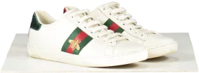 Gucci White Leather Ace Classic Bee Embroidered Trainers UK 2.5 EU 35.5 👠