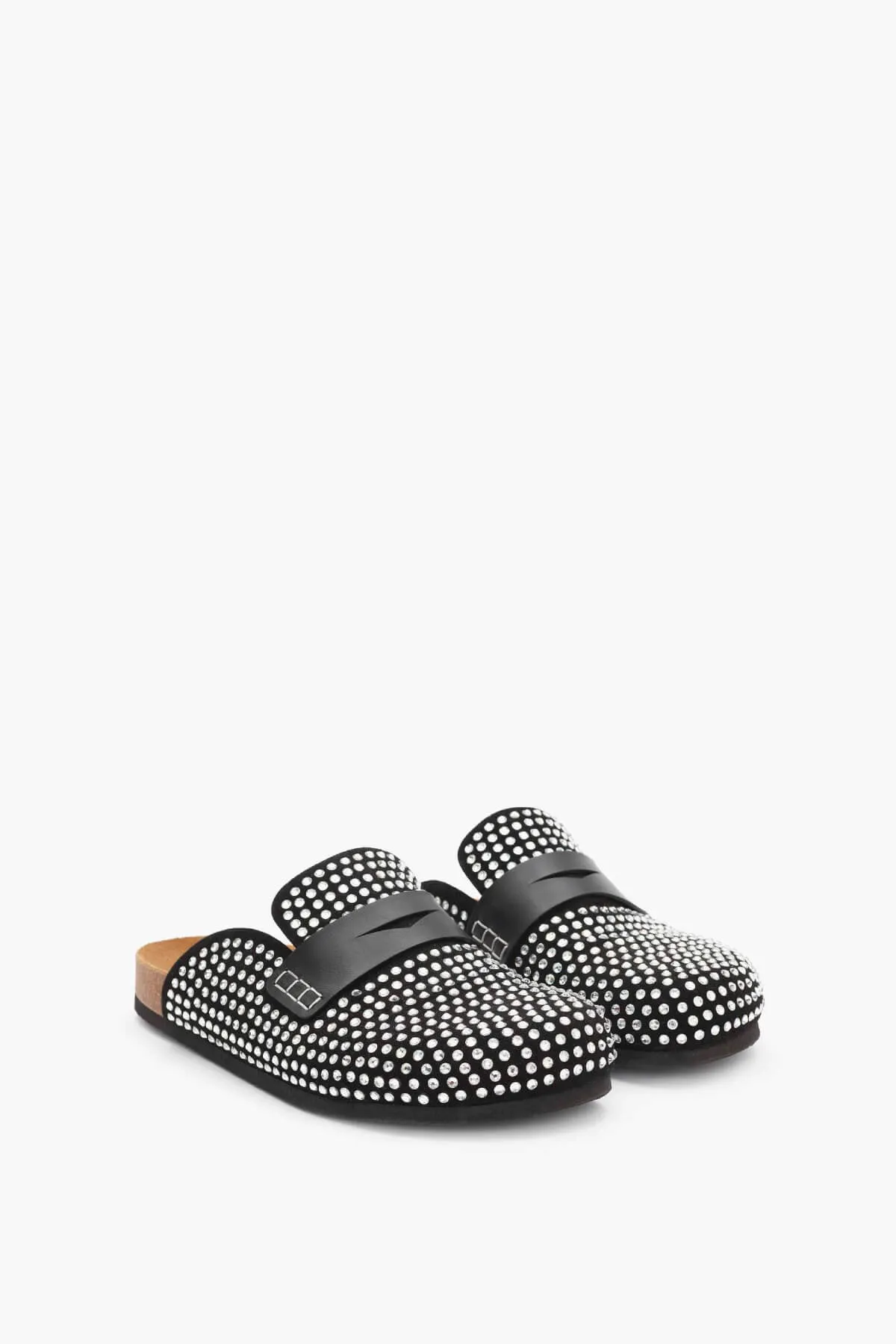 JW Anderson Crystal Loafer Mules - Black