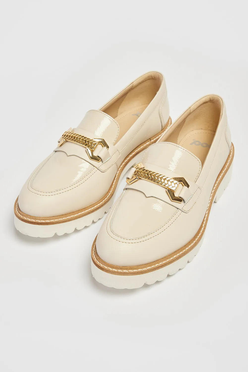 Ladies Slip On Loafers Pod Leather Ladies Shoes White Kendal sale