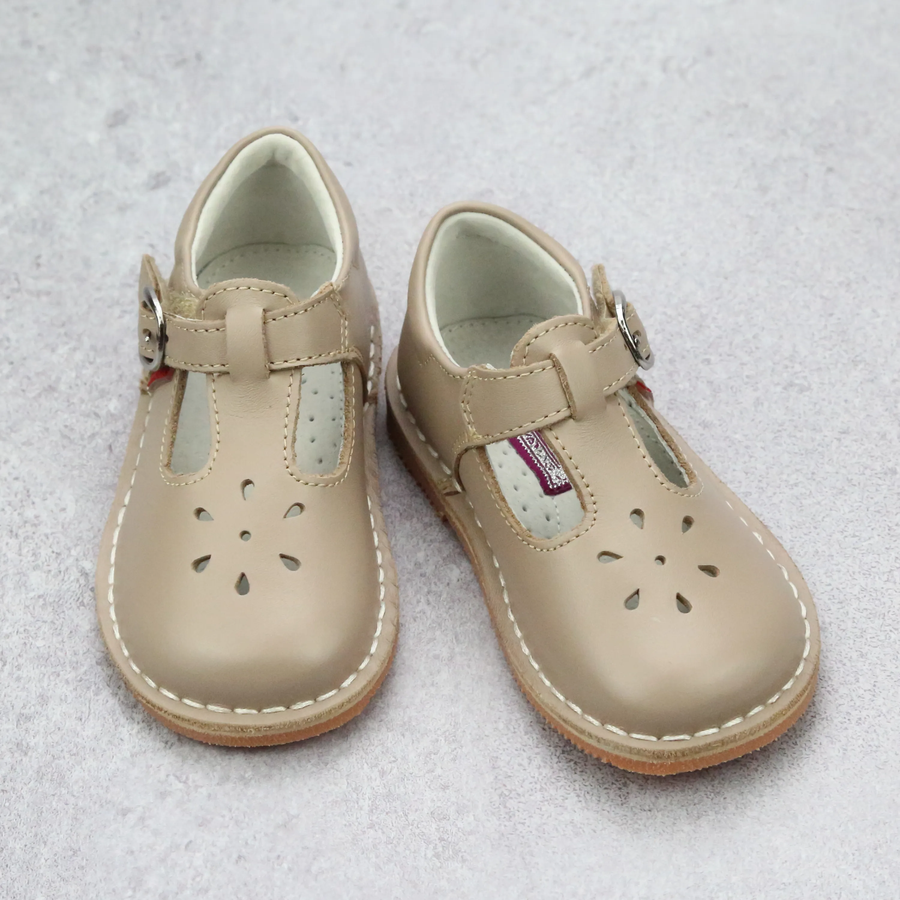 L'Amour Girls Joy Classic Almond T-Strap Mary Janes