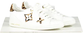 Louis Vuitton White Brown/beige Calf Hair Frontrow Low Top Trainers UK 5 EU 38 👠