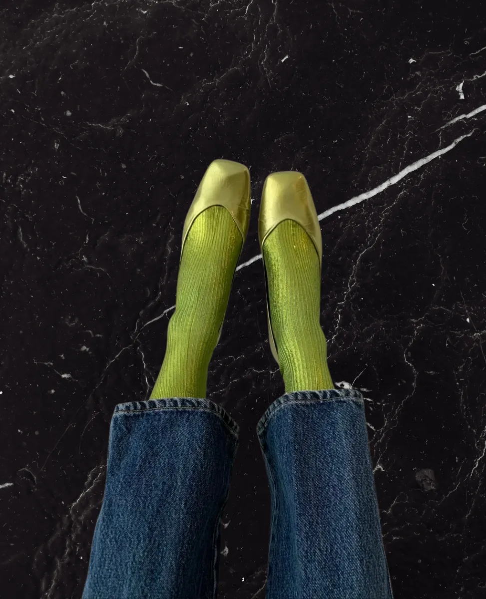 Maria La Rosa Lime Silk Socks