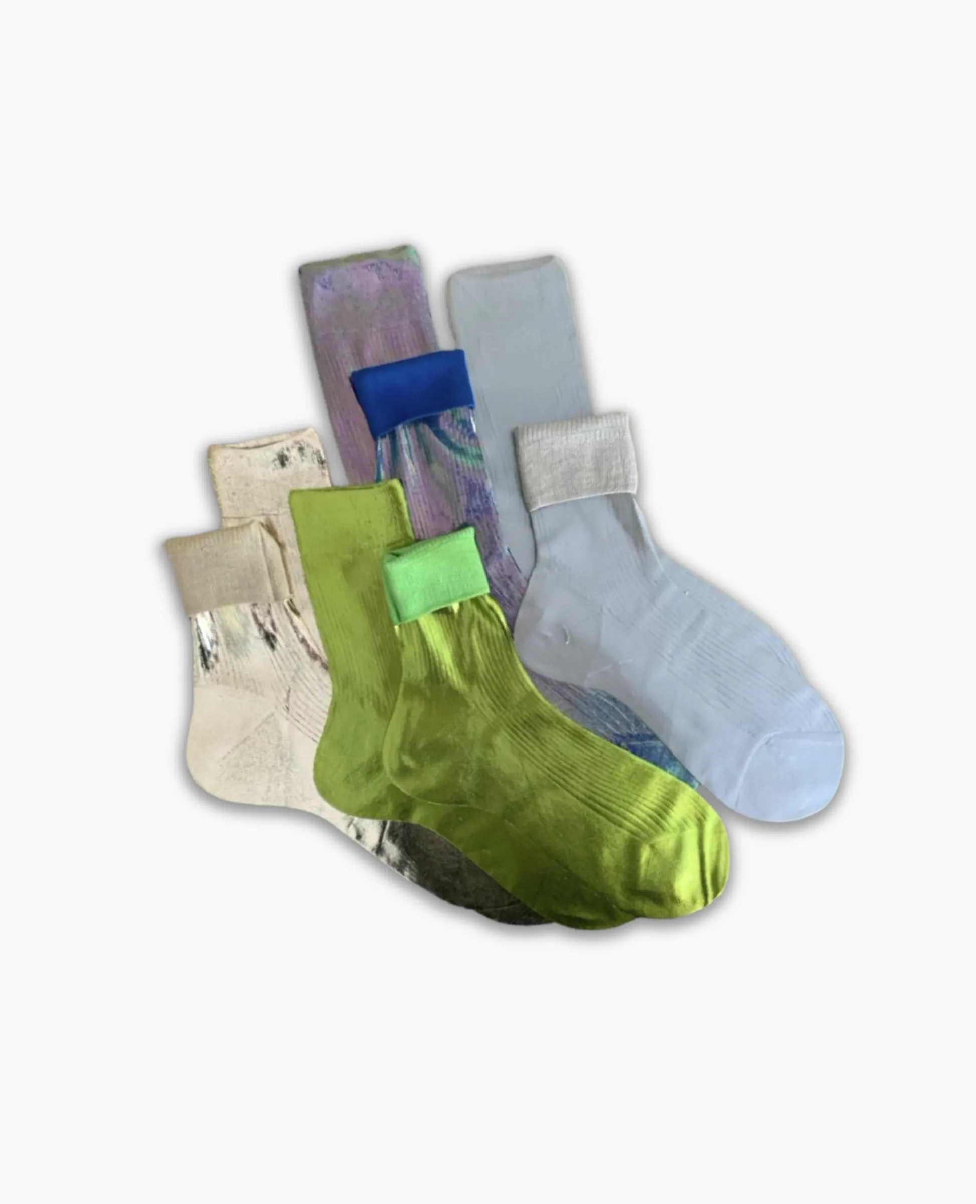 Maria La Rosa Lime Silk Socks