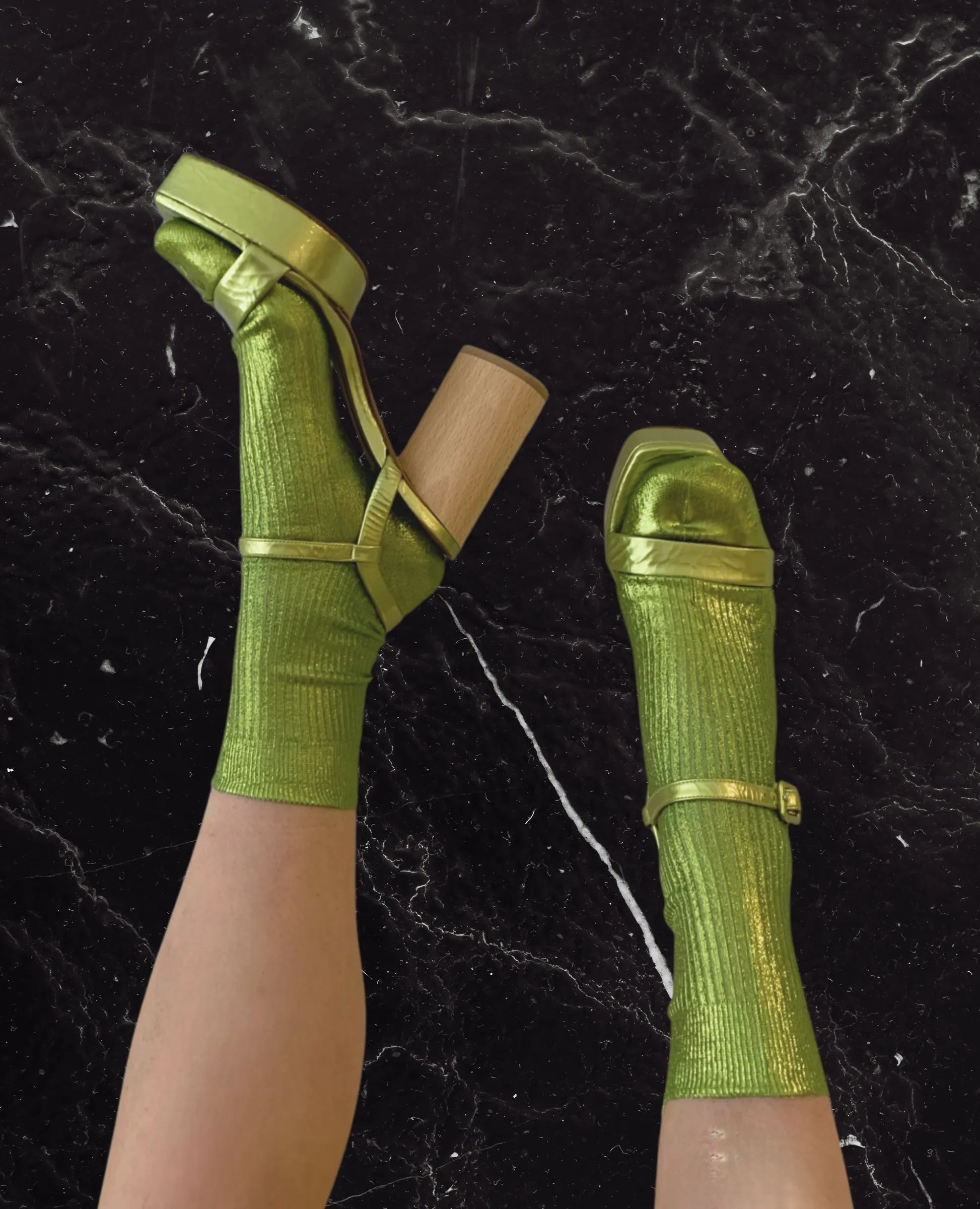 Maria La Rosa Lime Silk Socks