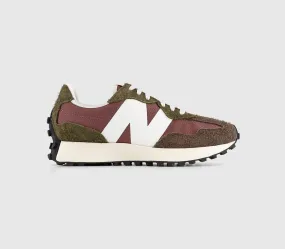 Mens New Balance 327 Washed Burgundy Brown