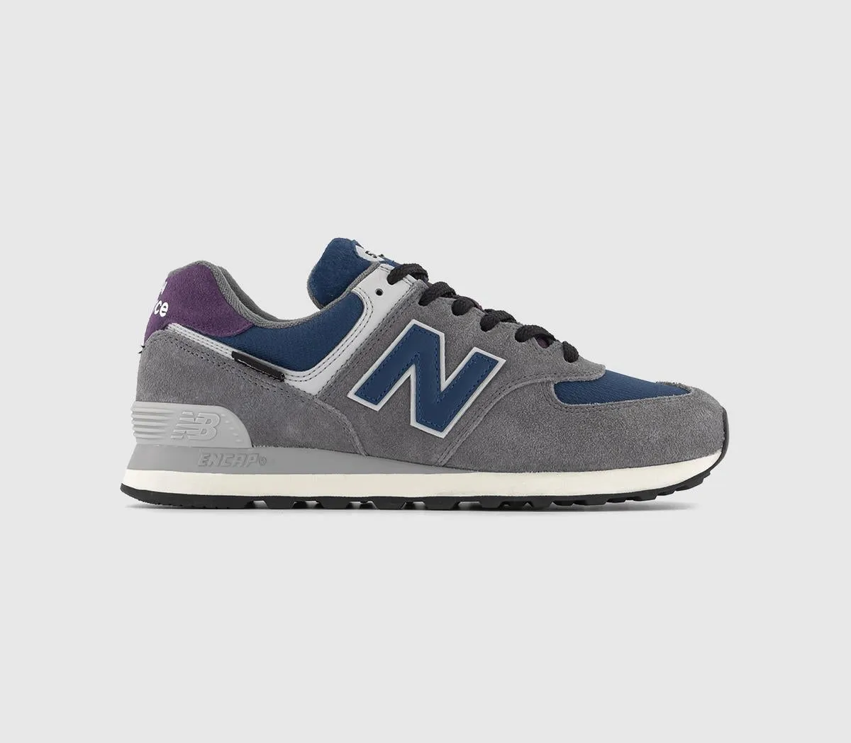 Mens New Balance 574 Apollo Grey Navy Trainers