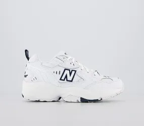 Mens New Balance 608 White Navy Trainers