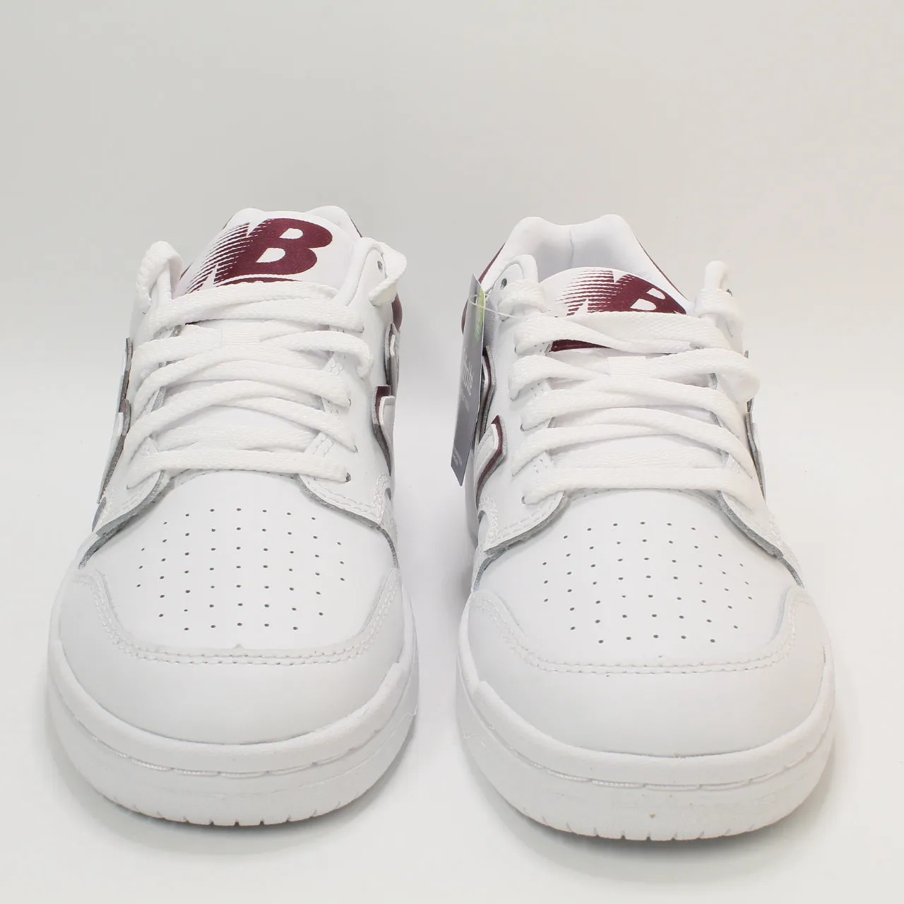 Mens New Balance BB480 White Burgundy Trainers