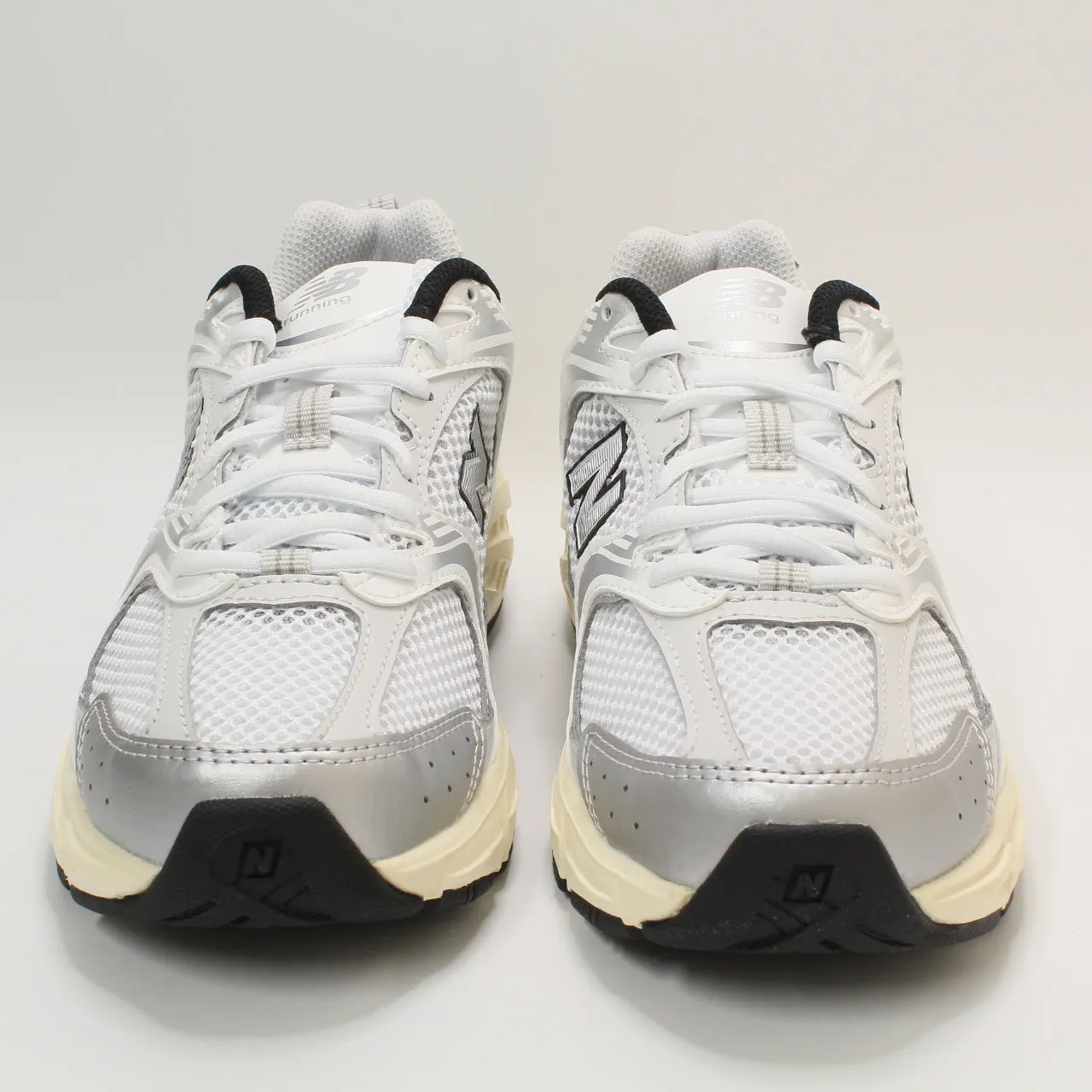 Mens New Balance MR530 White Silver Off White Black Trainers