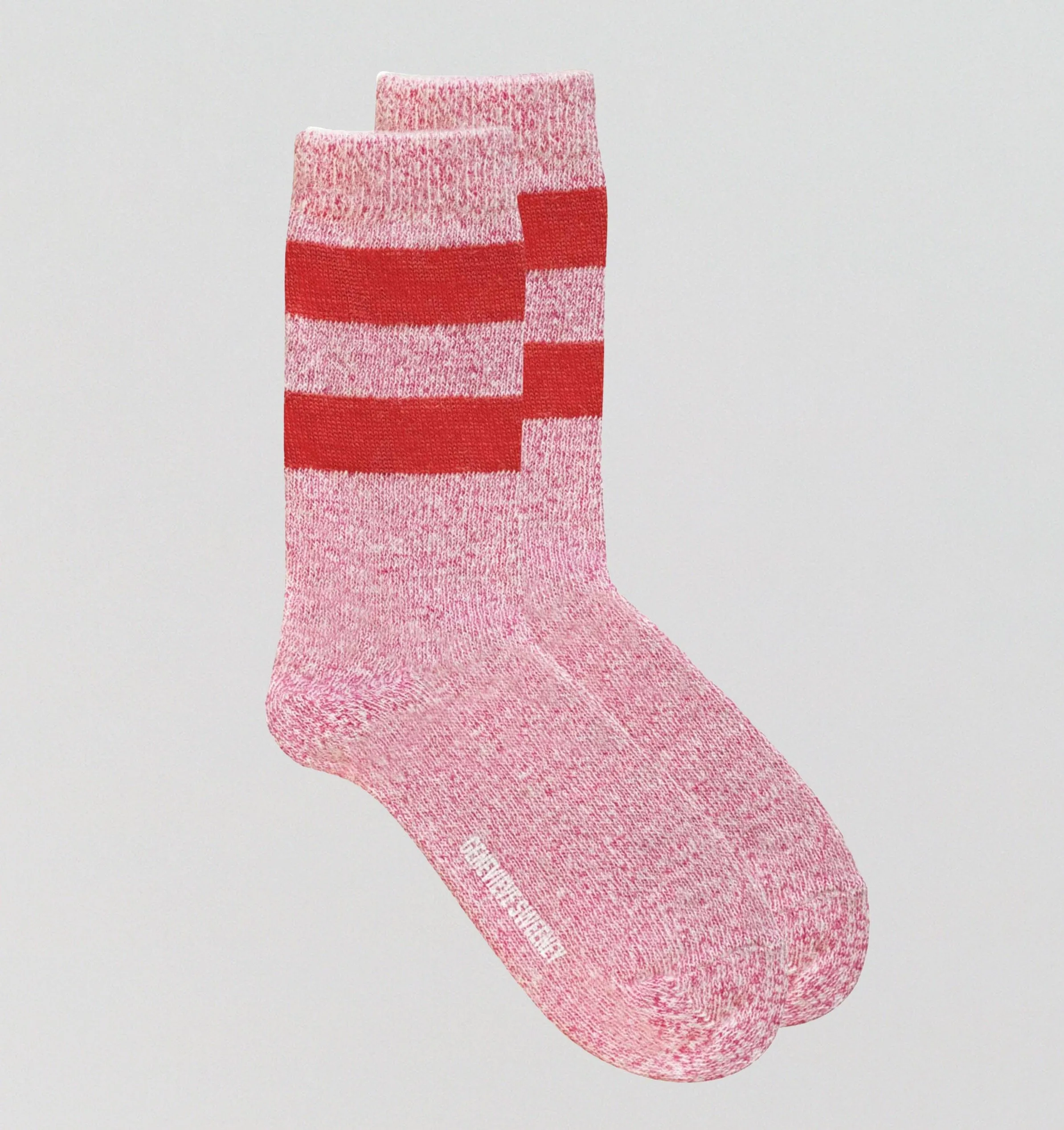 Merino & Alpaca stripe sock [Pink / Red]