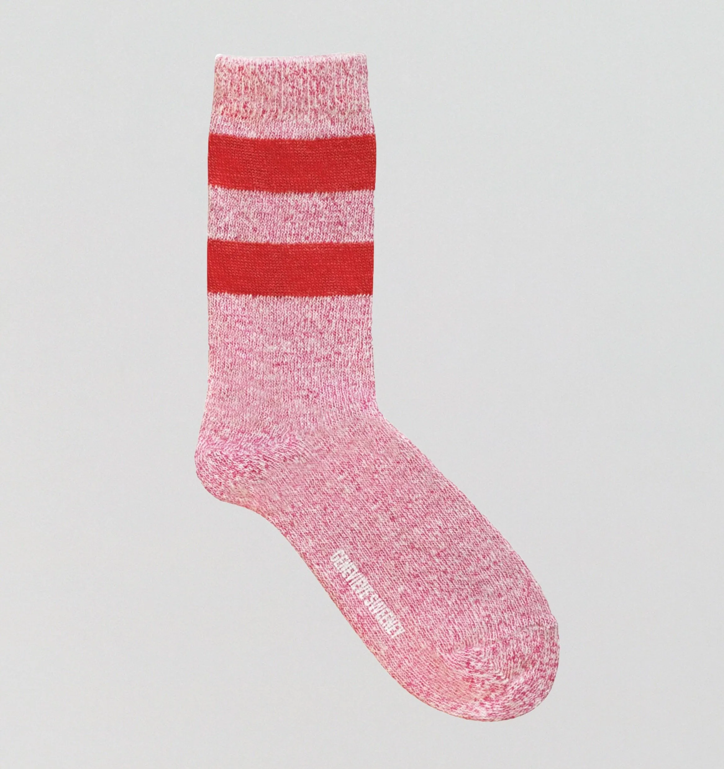 Merino & Alpaca stripe sock [Pink / Red]