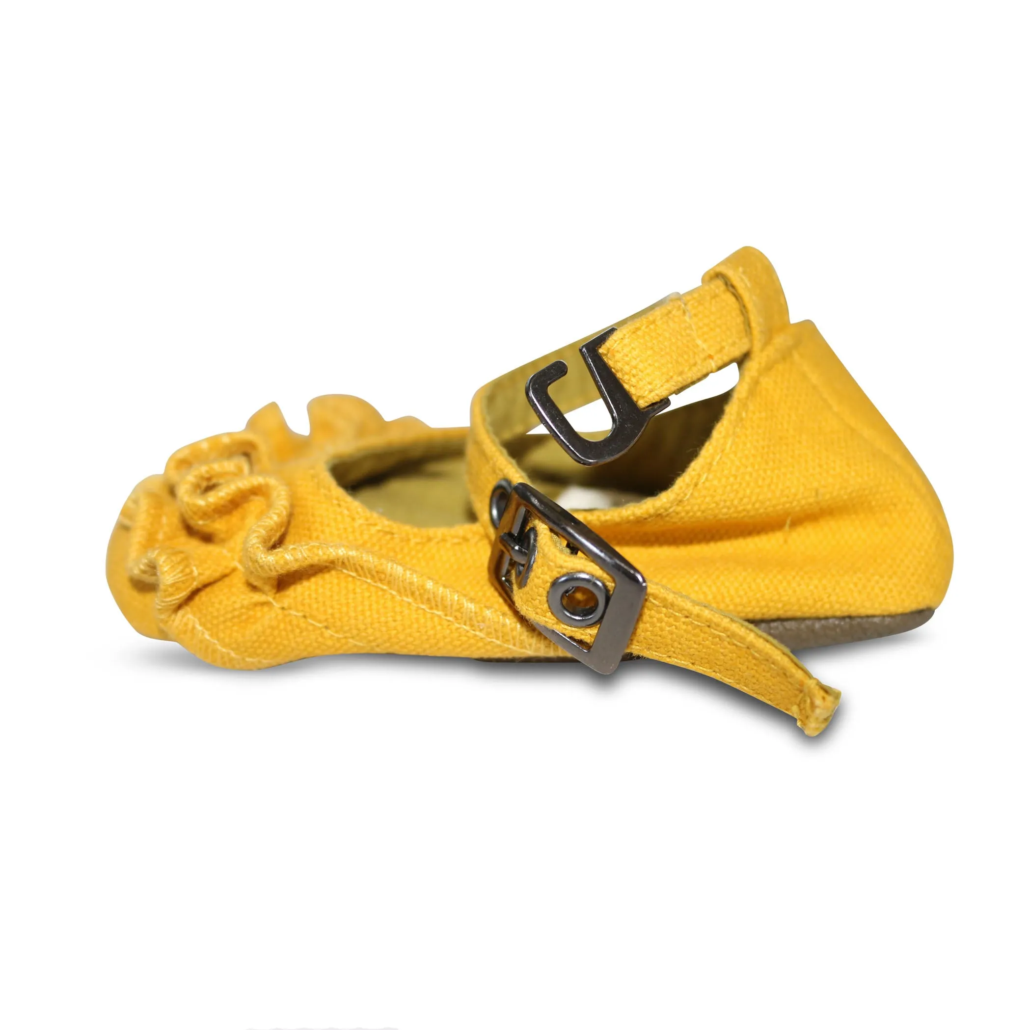 Mustard Ruffle Mary Janes