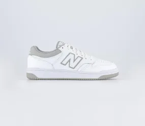 New Balance BB480 White Grey Trainers