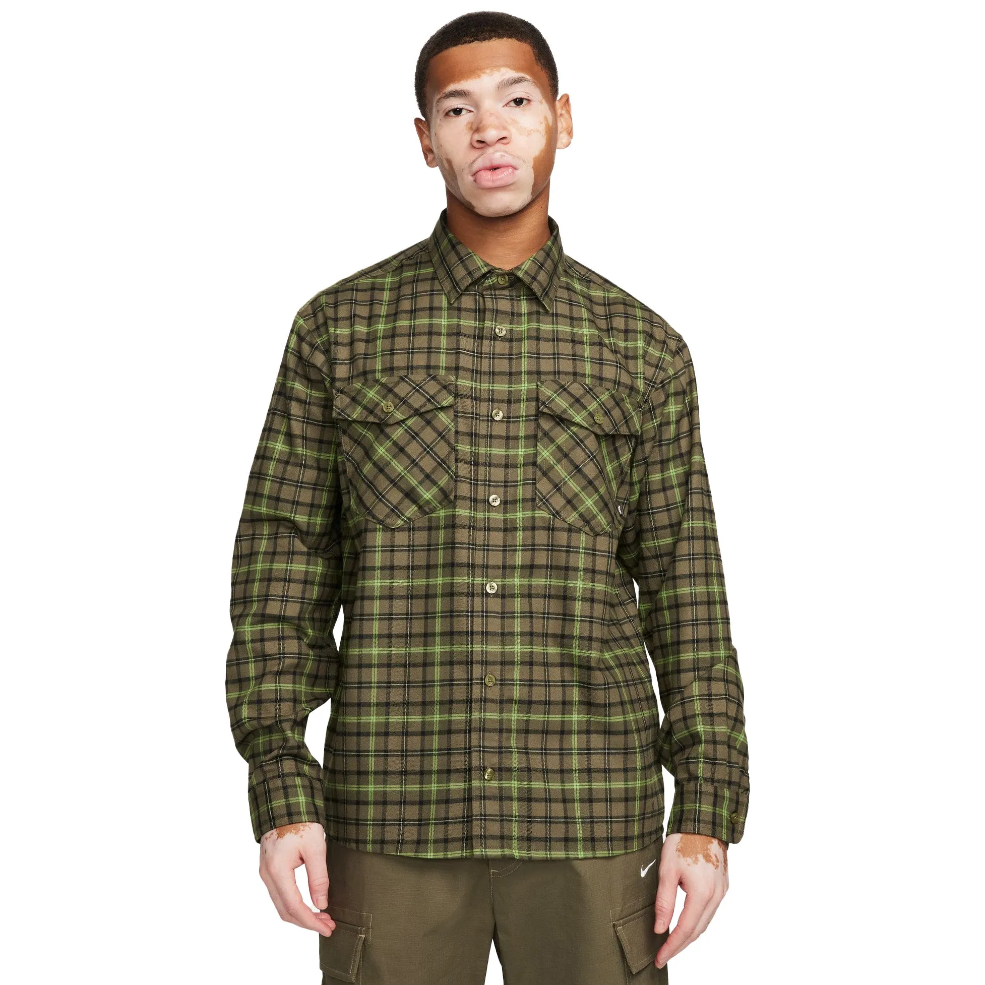 Nike SB Flannel Shirt Medium Olive/Cargo Khaki