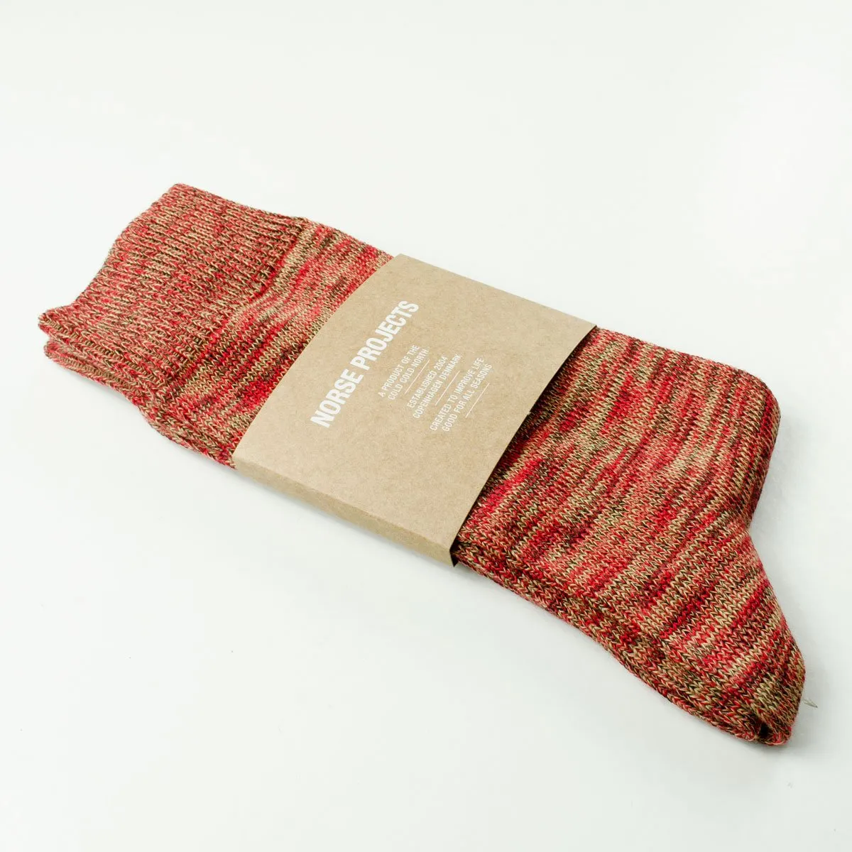 Norse Projects - Bjarki Blend Socks - Cabin Red