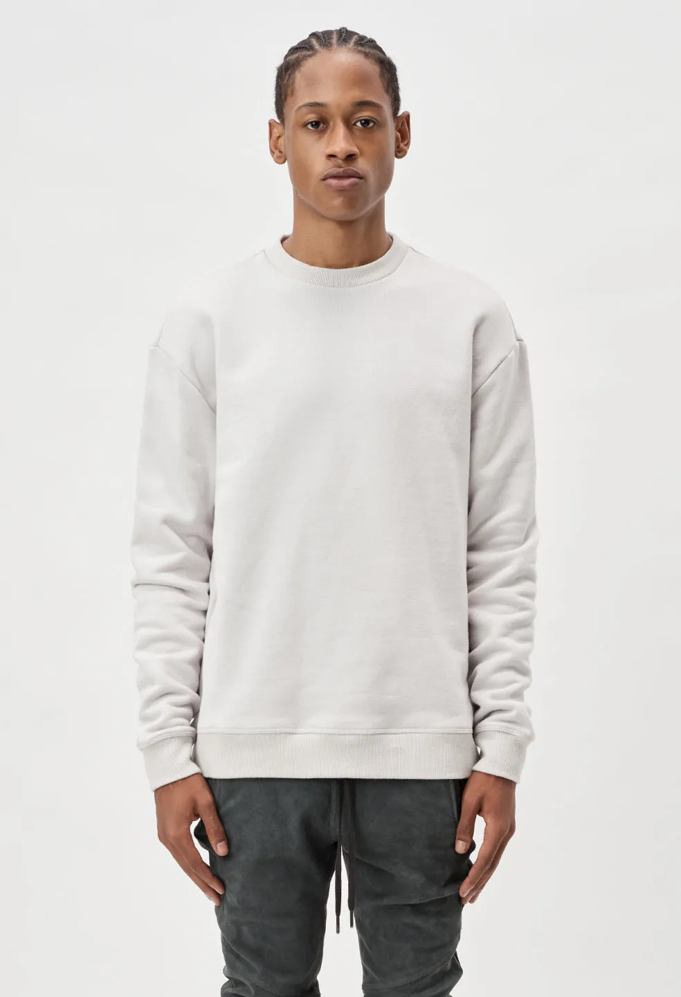 Oversized Crewneck Pullover / Moon Grey