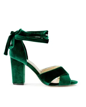 PASSION - EMERALD GREEN WEDDING SHOES TALL BLOCK HEEL