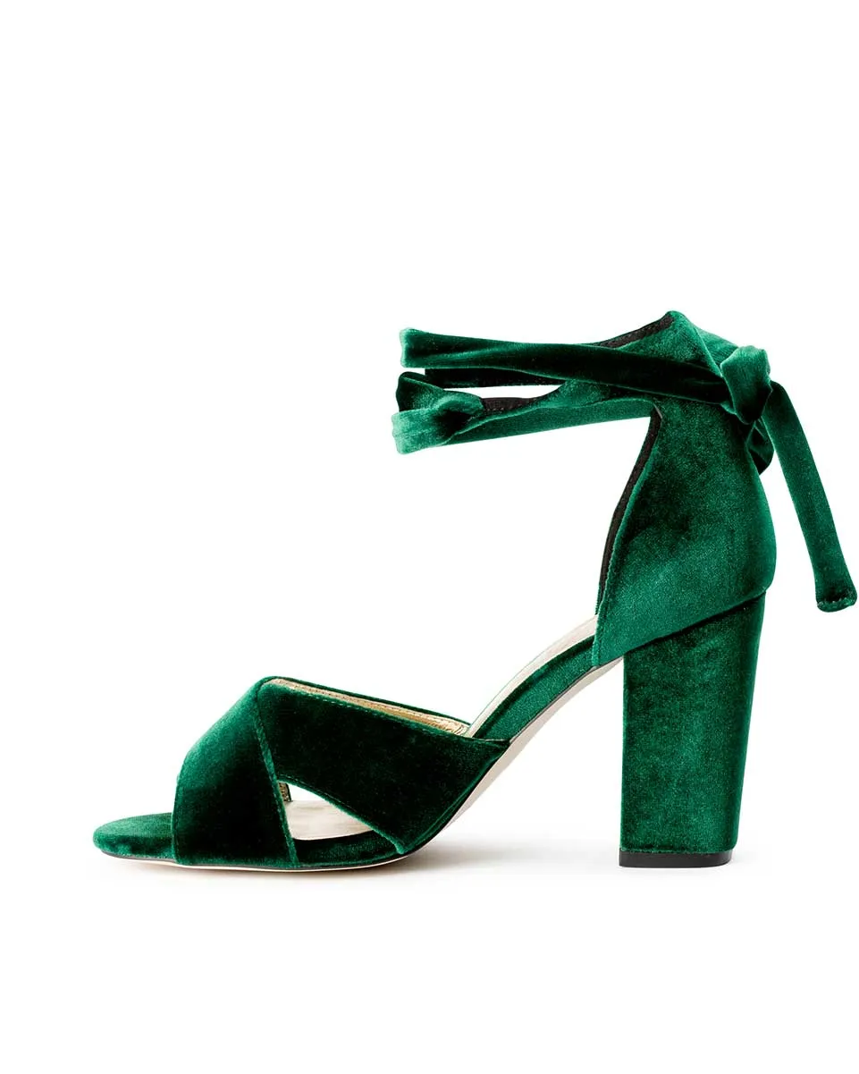 PASSION - EMERALD GREEN WEDDING SHOES TALL BLOCK HEEL