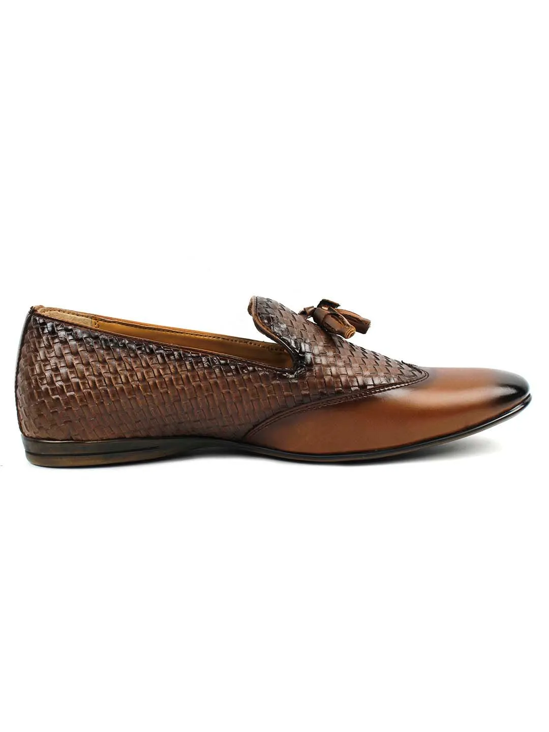 Tan Two-Tone Chatai Tassel Loafers