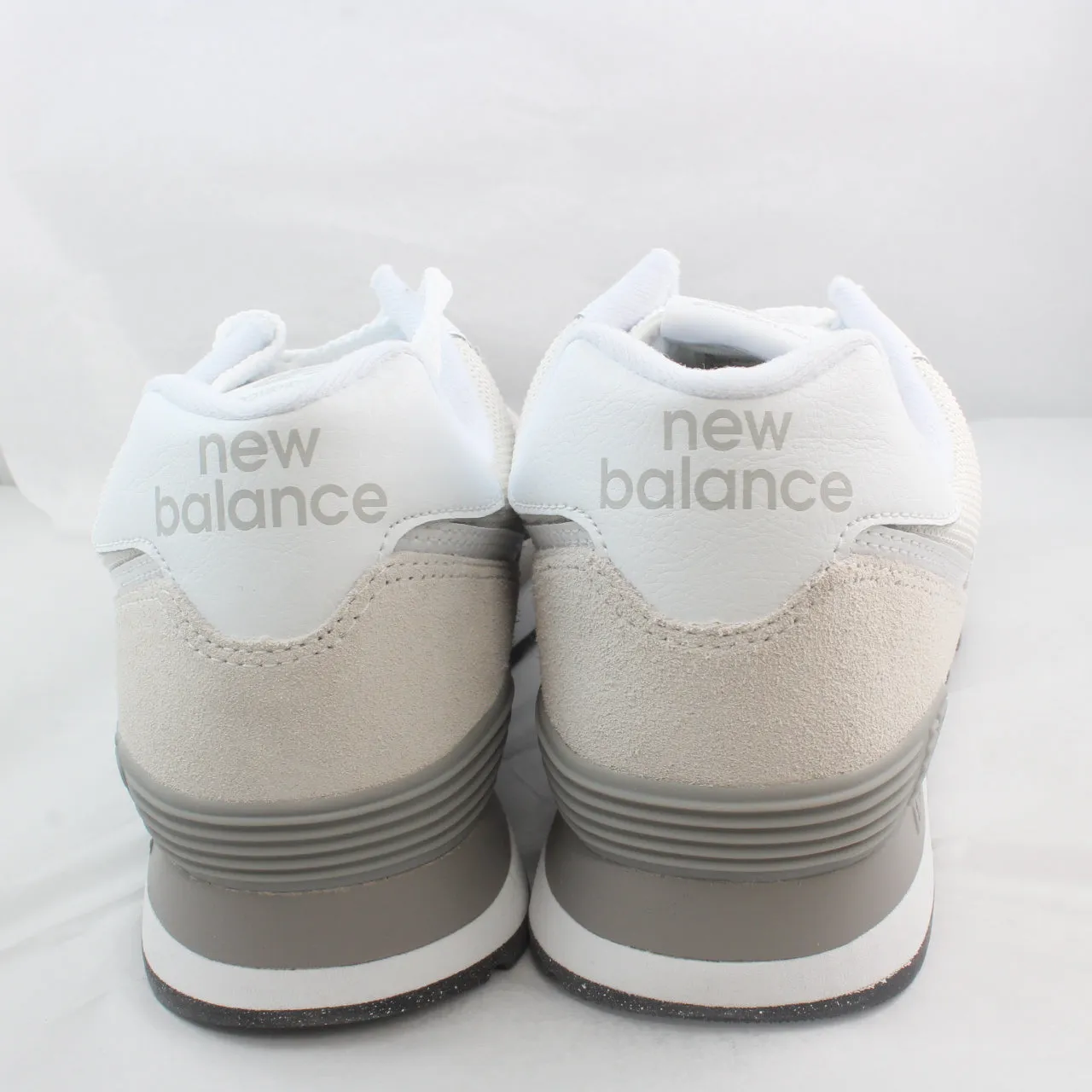 Womens New Balance 574 Light Grey White Black Green Leaf Trainers