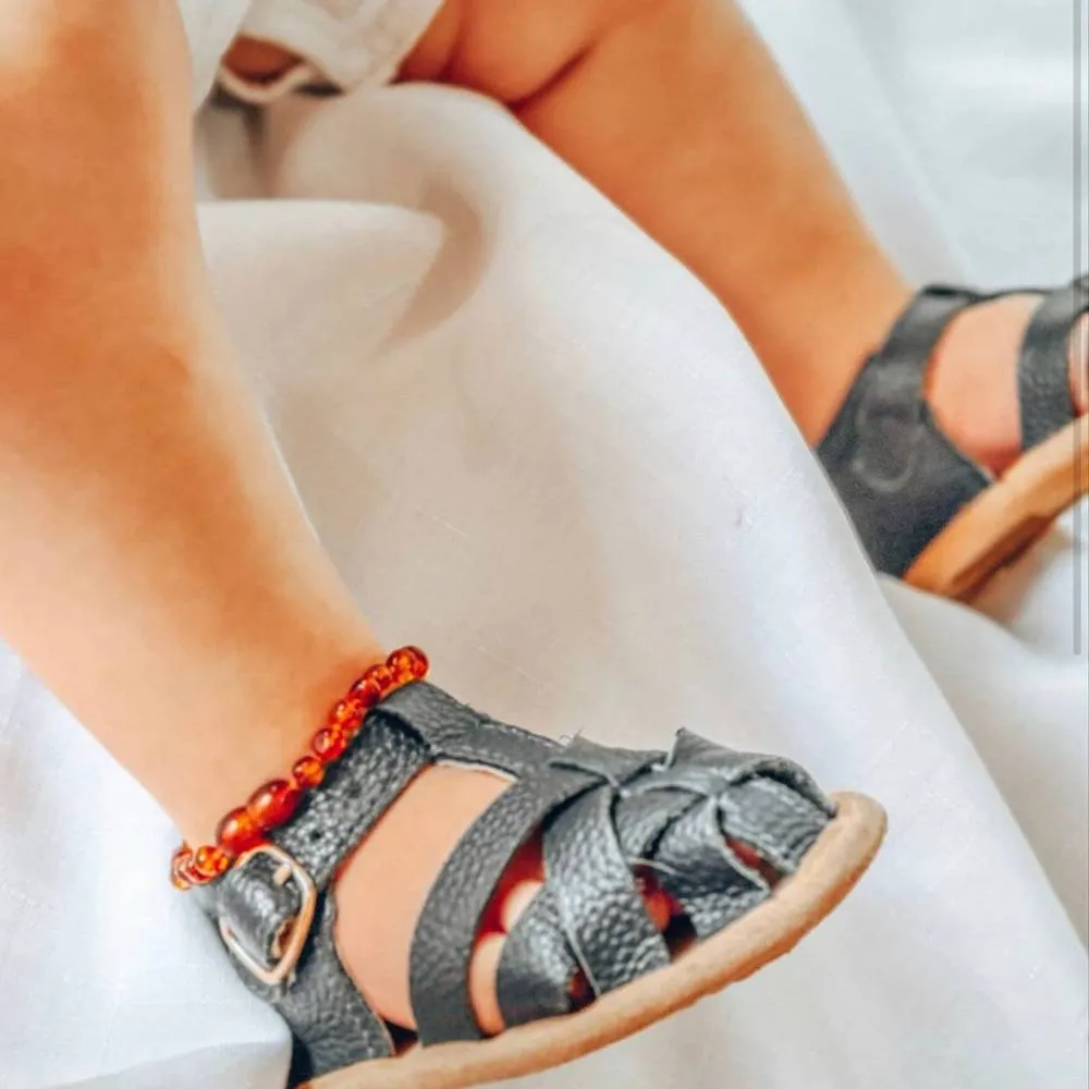 Zodiac Blue Leather Baby Sandal